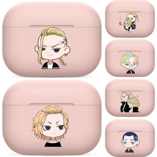 Anime Tokyo Revengers For Airpods 1 2 pro case Protective Bluetooth Wireless Earphone Cover For Air Pods case air pod cases Pink