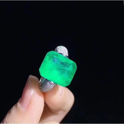 Green color 925 sterling silver with cubic zircon ring fine women jewelry for wedding anniversary free shipping
