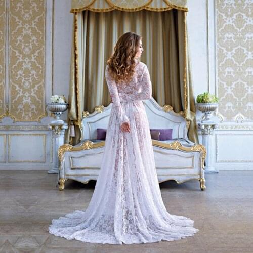 Women V-neck Gown Lace Maternity Maxi Dresses Fancy Shooting Photo Pregnant Women Dresses Photography Props Maternity Clothing