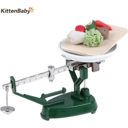 Mini Platform Balance Scale Toy Match For Forest Animal Family Collectible Gift 1:12 Dollhouse Miniature