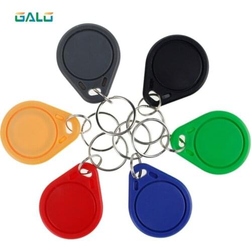 10pcs RFID ABS smart tags multicolou keyfobs 13.56 MHz IC keychains NFC tags ISO14443A MF Classic® 1k access control keycard