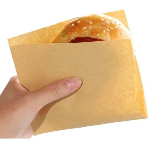 100Pcs Greaseproof Paper Bag Sandwich Donut Bread Paper Bag Baking Package Bakery Food Wedding Party
