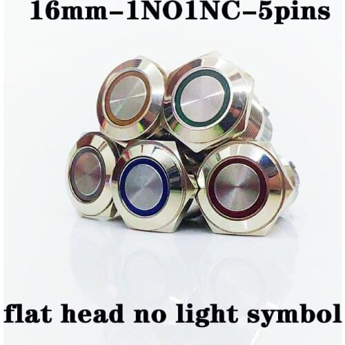 16mm Metal Push Button Latching momentary Waterproof Switch LED light 5V 12V 24V 110V 220V momentary waterproof car auto engine