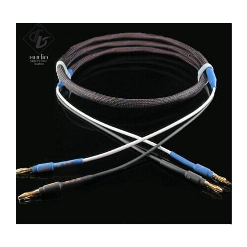 2PCS 6N oxygen-free copper silver-plated high-fidelity banana head speaker cable HiFi main audio cable