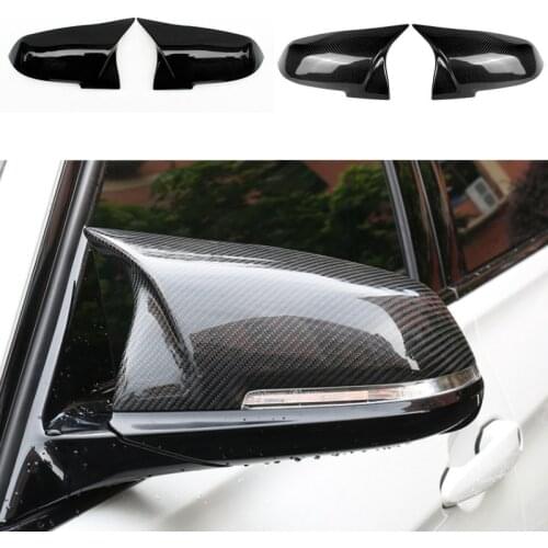 2 pieces Rearview Mirror Cover Cap Carbon Black for BMW Series 1 2 3 4 X M 220i 328i 420i F20 F21 F22 F23 F30 F32 F33 F36 X1