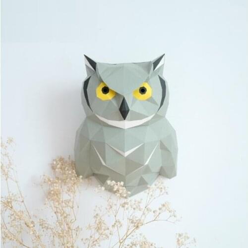 3D Paper Model Handmade Owl DIY Wall Papercraft Home Decor Wall Decoration Puzzles Educational DIY Kids Toys Gift
