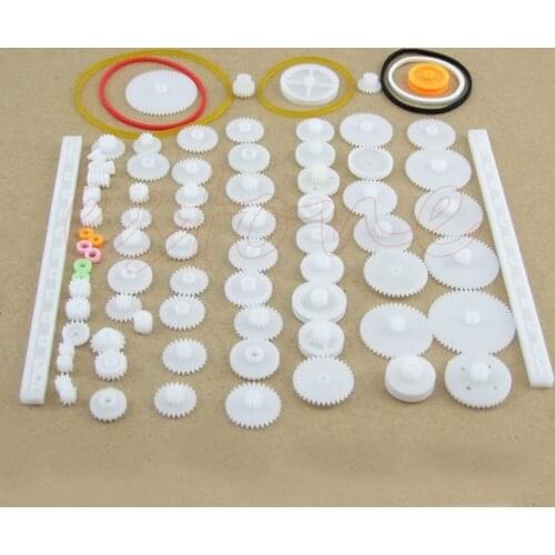 75pcs Type Plastic Shaft Single Double Reduction Crown Worm Gears DIY For Robot 896B