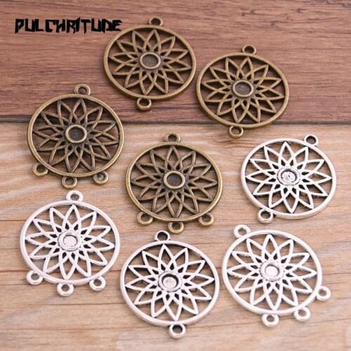 8PCS Two Color 26*33mm Vintage Dream Catcher Jewelry Connector For Diy Findings Dream Catcher Pendant Charms Hand Making