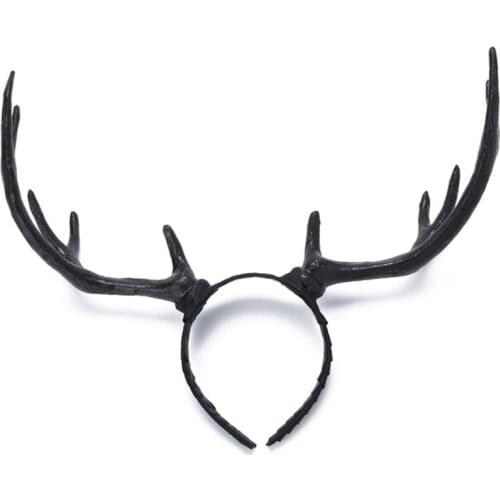 Antlers Headband Halloween Elk Headwear for Halloween Party Wear Deer Horn Hair Band Christmas Headpiece Party Supplies R7RF