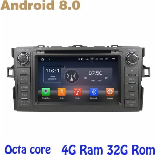 PX5 Android 8.0 car dvd gps player for toyota Auris radio 2006 2007 2008 2009 2010 2011 2012 2013 with 4G+32G ROM wifi 4g usb