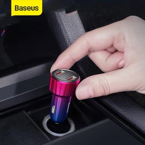 Baseus Dual Usb Car Charger QC 3.0 4.0 Quick Charge 6A Mobile Phone Charger Car Charging PD 3.0 Cigarette Lighter Wholesale