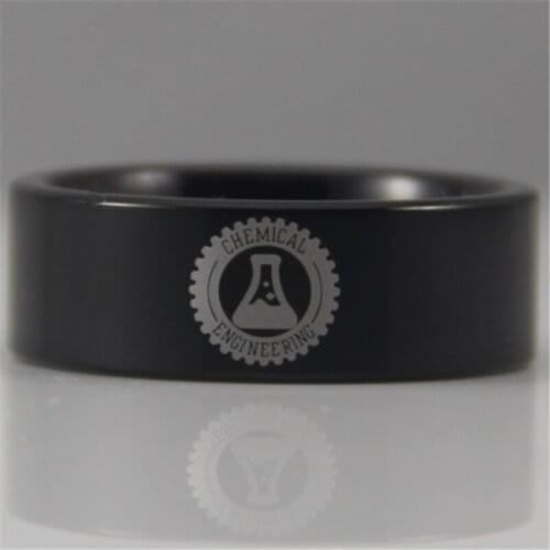 Free Shipping YGK JEWELRY Hot Sales 8MM Black Pipe chem engr Design New Tungsten Comfort Fit Ring