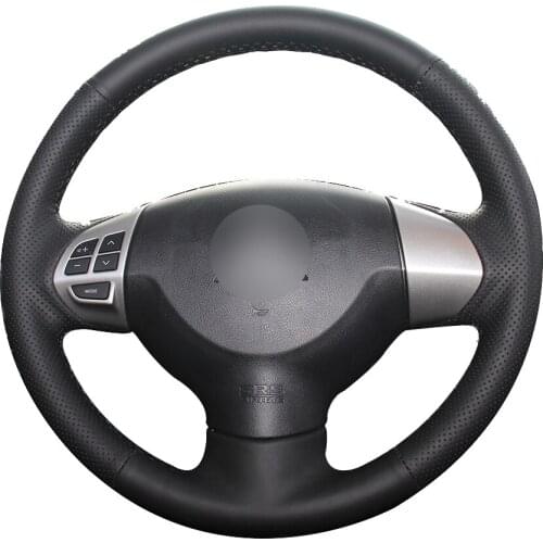 Black Natural Leather Car Steering Wheel Cover for Mitsubishi Lancer EX Outlander ASX Colt Pajero Sport