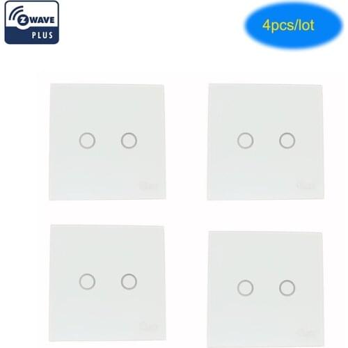 COOLCAM 4pcs/lot Z-wave Smart Light Switch Touch Sensitive Wall Switch Home Automation Z Wave Remote Control Light Switch