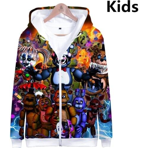 3 To 13 Years Kids Hoodies Five Nights At FNAF 3d Hoodie Sweatshirt Boys Girls Long Sleeve Jacket Coat Children Clothes