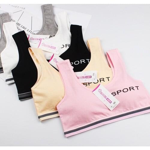 Kids Girls Underwear Foam Bra Vest Children Underclothes Sport Undies Clothes Sports Bra Jogging Gym Running Sports Bras