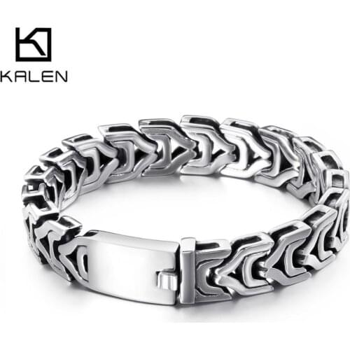 13mm Fashion Chain Bracelet For Men Stainless Steel Arrow Bracelets Silver Color