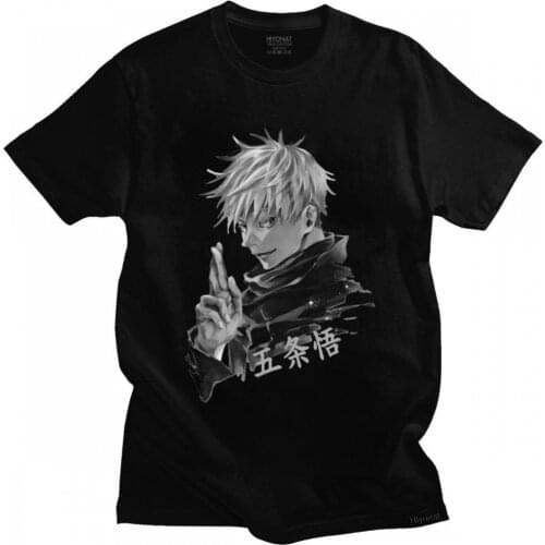 Gorgeous Tshirt Men Anime Jujutsu Kaisen Short Sleeve Cotton Manga T-shirt Leisure Cool Satoru Gojo Tee Megumi Fushiguro T Shirt