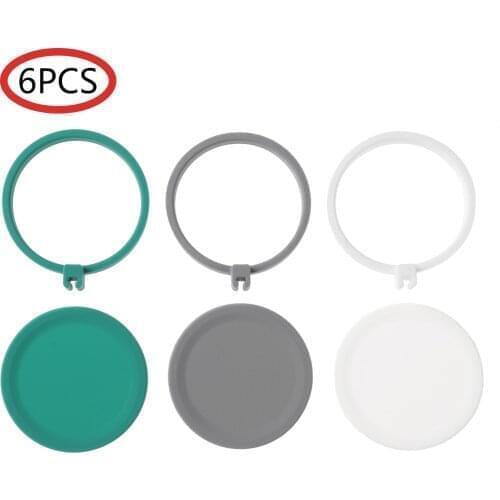 Leak Proof Silicone Disc Lid Pad Inserts Gasket with Hanging Spoon Rings for Water Bottle Seal Lids Mason Canning Jars Accessory