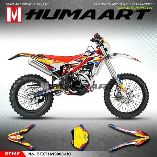 HUMAART MX Bike Graphics Complete Wrap Kit Decals Adhesives for Beta X-trainer 250 300 Xtrainer 2016 2017 2018 2019 2020, Yellow