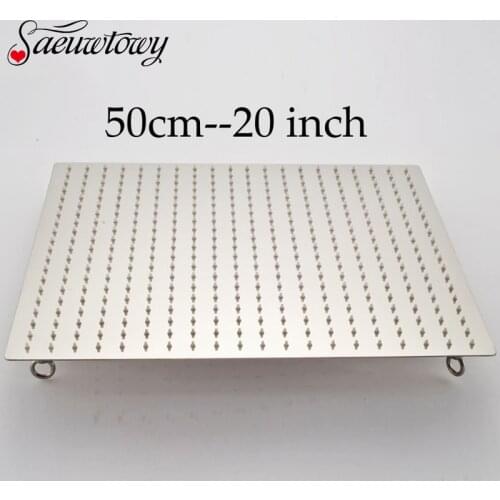 Chrome Finished 20 inch Square Rainfall Shower Head Ceiling Mounted Bathroom Shower Head with 4 Fixed Ring