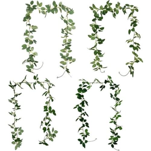 5pcs Artificial Rose Leaves Ivy Vine For Flower Arrangem Plant Wall Wedding Arch Party Home Garden Hotal Office Bar Decorative