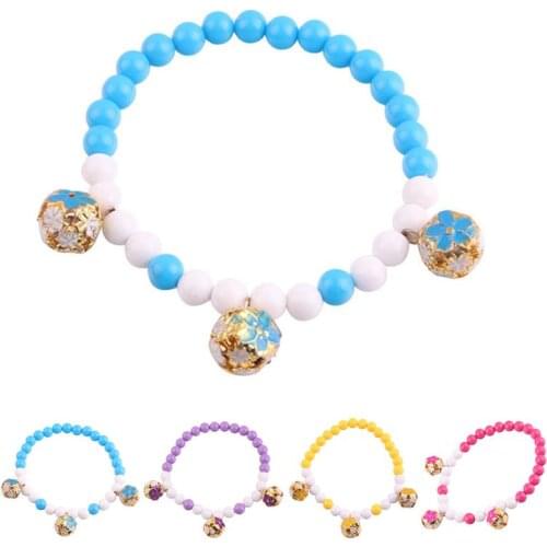 Dorakitten 1pc Creative Pet Collar Bell Decor Beaded Elastic Dog Collar Pet Necklace Jewelry Clothing Accessories Pet Supplies