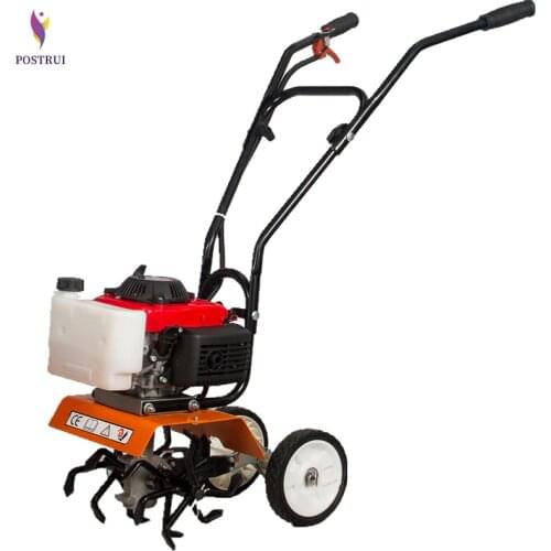 Mini Tiller Garden Cultivator Rotary Hoe Tine 52cc 1900W Plants Soil Loosening Equipment Machine Turnover Weeding Machine