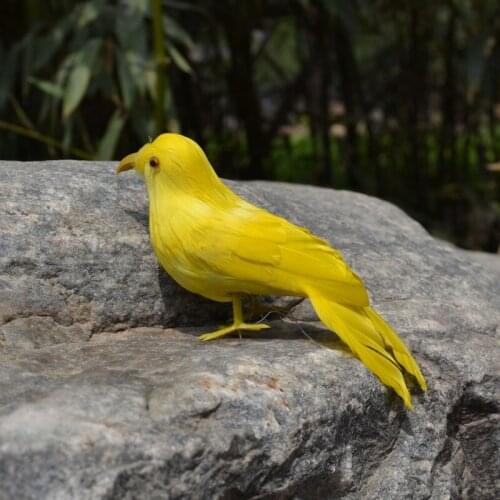 12cm simulation bird Handmade art model, polyethylene& yellow feathers bird garden,bonsai decoration toy Xmas gift w3892