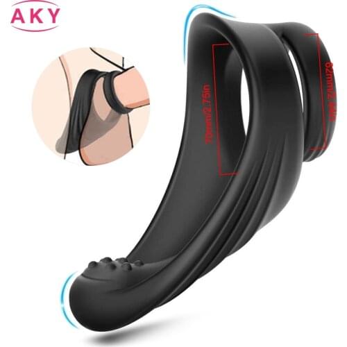 Male Vibrator Penis Rings Delay Ejaculation Penis Vibrating Cock Ring Prostate Massager Adult Sex Toys for Men Male Masturbator