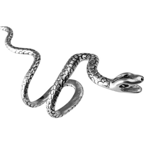 New Silver Cobra Viper Snake Ear Cuff Clip-on Wrap Cartilage Punk Earring