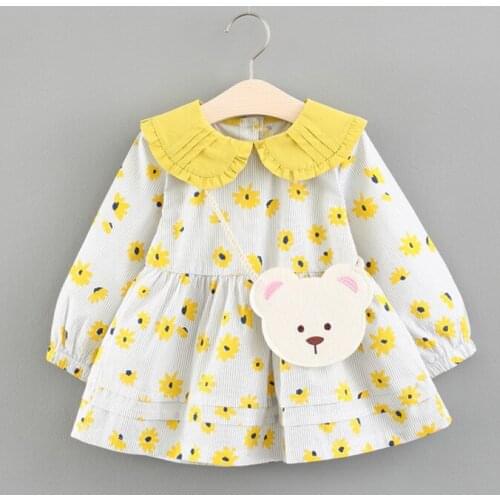 Autumn Spring newborn Dress baby clothes Floral dress for girl clothing princess party Christmas Toddler dresses Shirt Tops 3T