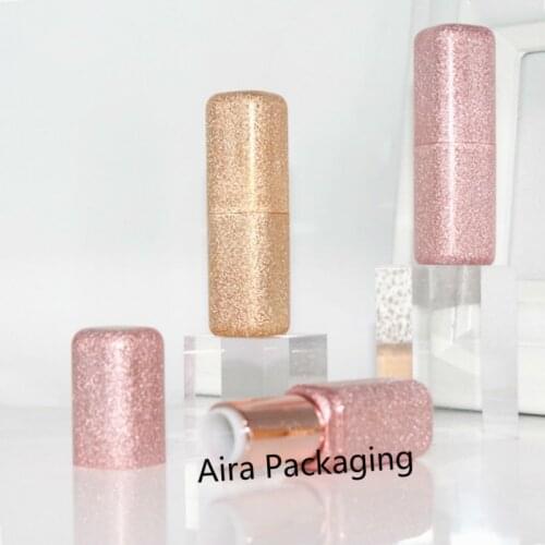 12.1mm Plastic Top Grade Cosmetic Gold Lip Balm Continers Square Empty Elegant Lipstick Tube Professional Makeup Tools 50Pcs/Lot