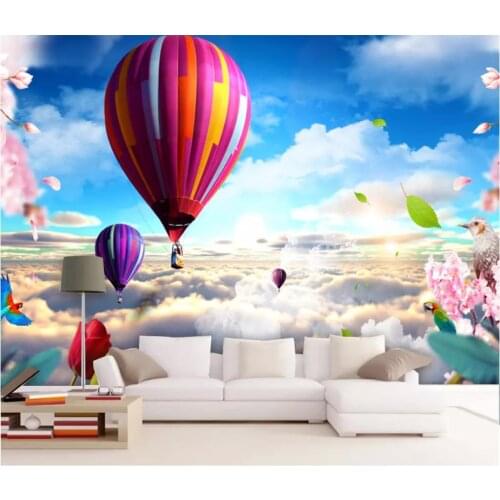 Custom photo wallpaper 3d wallpaper for walls 3 d Sky city balloon childrens room murals tv background wall papers home decor