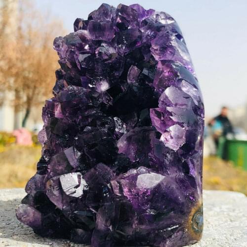 Natural Amethyst geode quartz cluster crystal specimen Healing