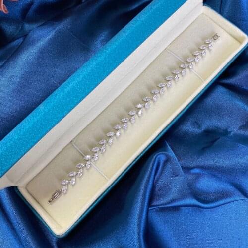 Simple Design Leaf Vintage Chain Bracelet for Women and Girl Silver S925 Cute