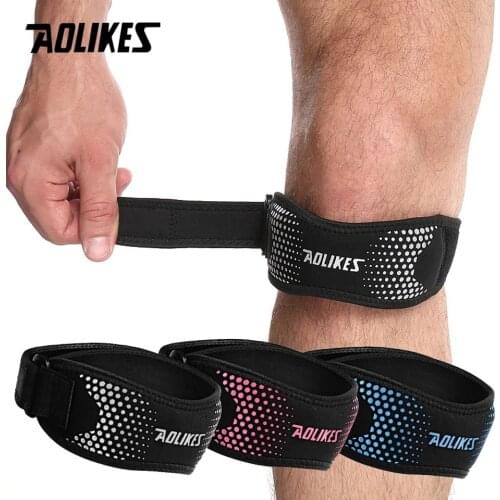 AOLIKES 1PCS Adjustable Knee Pad Knee Pain Relief Patella Stabilizer Brace Support for Hiking Soccer Basketball Running Sport