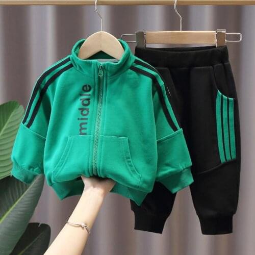 Long Sleeve Spring Autumn Childrens Clothes Set Baby Boys Coat+ Pants 2pcs/Set Kids School Beach Costume Teenage Girl Clothing