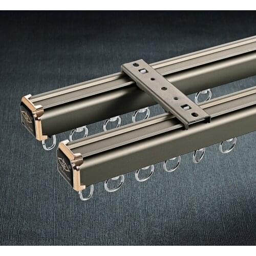 Heavy-loading Track for Bay Window Aluminum Alloy Silent Curtain Rod Curtain Accessories Customized