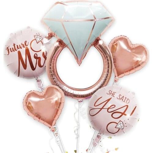 Happy Galentines Day Decorations Ring Balloon She Said Yes Balloons Propose Marriage Party Decor Supplies