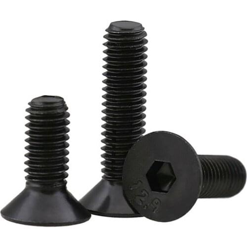 Black Flat Head Countersunk Hex Hexagon Socket Cap Screws DIN7991 Alloy Steel Grade 12.9 Allen Bolts M3 M4 M5 M6 M8 M10