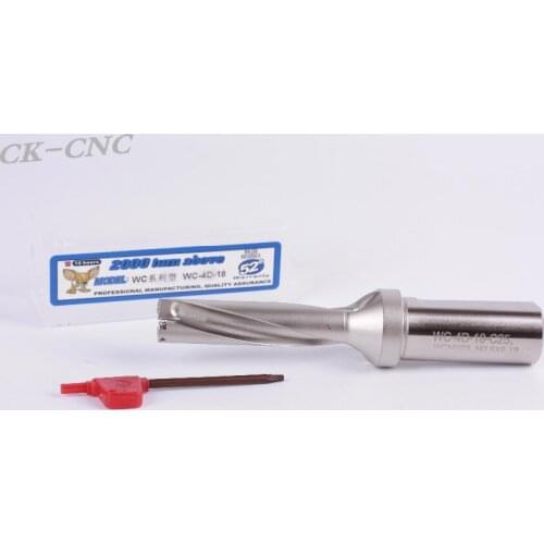 Hight quality WC-4D-18 C25 U drill indexable drill CNC TOOL 18mm-4D Machining length=72mm for WCMX030208 insert