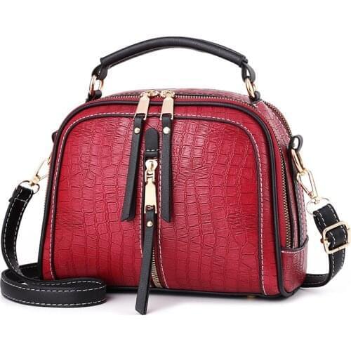 YINGPEI Women Messenger Bags Leather Shoulder Bag Ladies Handbags New Purse Satchel Fashion Tote Bags Gift Black Red Gifts
