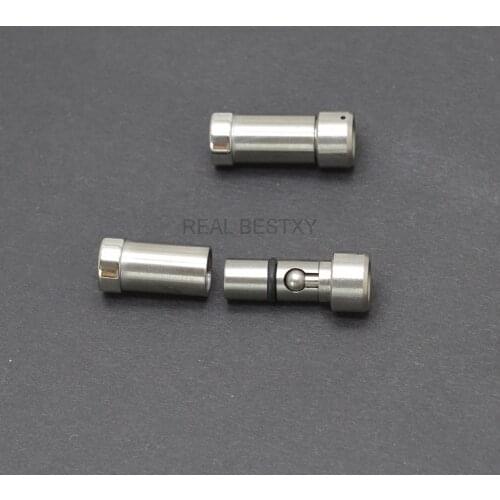 5pcs/lot Hole: 6mm Stainless Steel Bayonet Clasp Push Lock DIY Leather Bracelet Snap Clasps Jewelry Making Supplies Findings