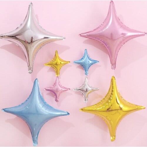 10PCS Four-pointed Star Aluminum Film Balloon Birthday Party Decoration Wedding Party Decoration Helium Globos Decoration