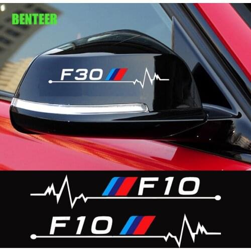 2pcs power motorsport car rearview mirror sticker for BMW F01 F02 F10 F20 F30 F31 F34 F48 F87
