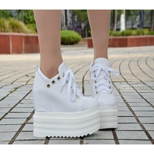 2020 new height increase womens shoes 14 cm thick bottom wedge casual shoes super high single shoes zapatos de mujer