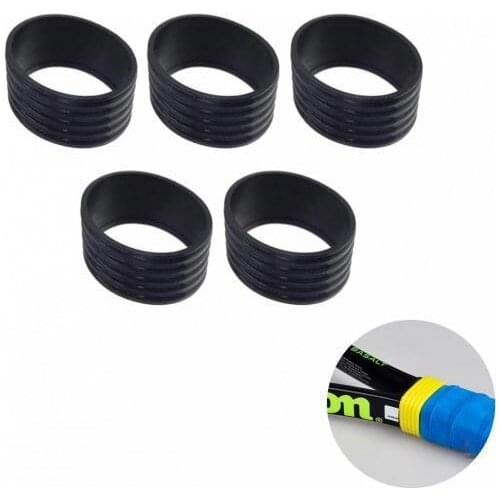 2x5 Packs Tennis Racquet Grip Ring Sweat Absorbing Badminton Grip Band Black