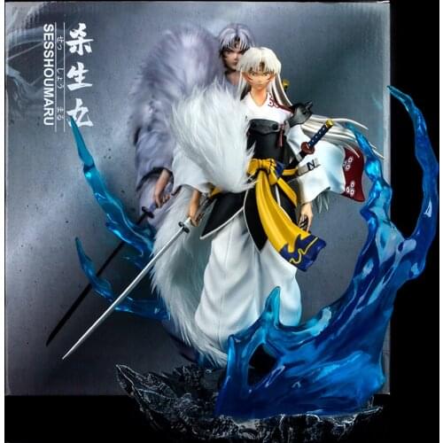 31cm Anime GK Inuyasha Sesshoumaru PVC Action Figure Toy Anime Game Statue Collectible Model Doll Birthday Gift