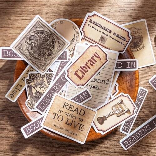 35PCS Vintage English Label Sticker DIY scrapbook TN junk journal base collage phone photo album diary plan decoration sticker